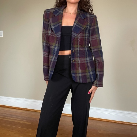 Jackets & Blazers - Vintage wool plaid blazer